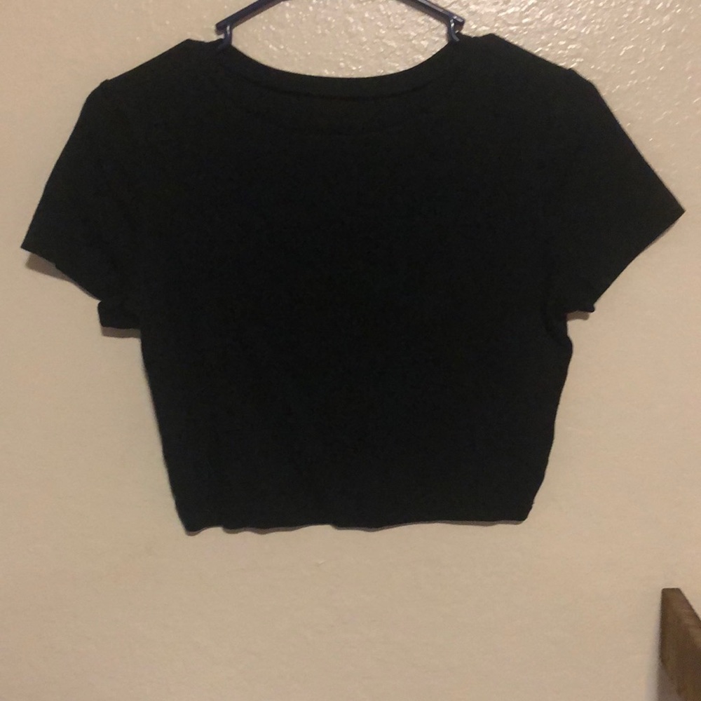 Black Plain Crop Top